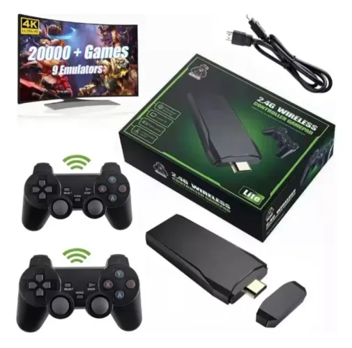 Game Stick Lite - 2 Controles para TV - 2.4G Wireless 