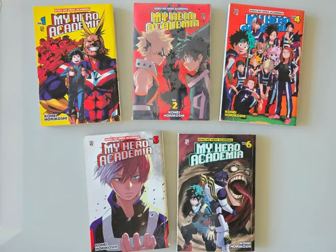 Mangás My Hero Academy 1, 2, 4, 5, 6