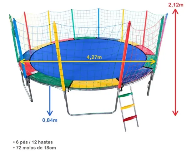 Cama Elástica / Pula-Pula Grande 4,27m - NOVA (Nunca Usada) - Aceito Cartão