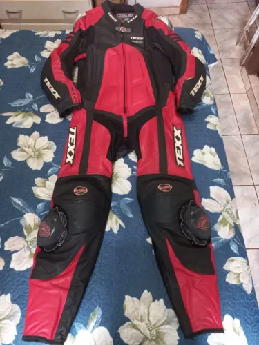 Macacão de couro 1 peça Texx Phanton XL Motociclista