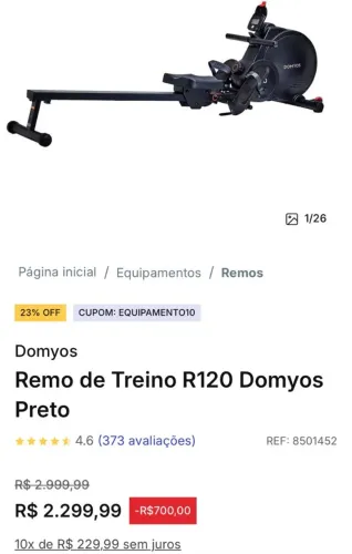 remo de treino r120 domyos