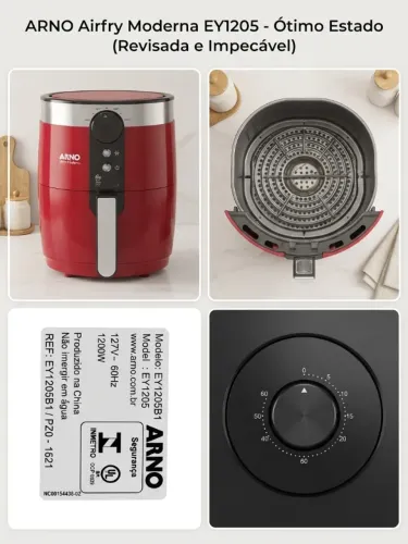 Airfryer Arno Moderna 3,5L Vermelha (127V) - Impecável - VALOR NEGOCIÁVEL!