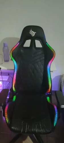 Cadeira Gamer RGB Preta - LED Colorido - Usada