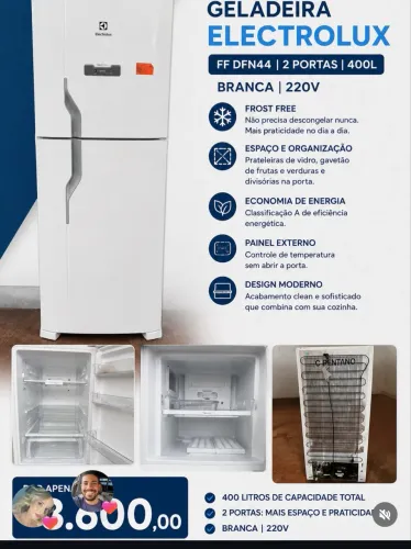 Geladeira Electrolux 400L 220V NOVA