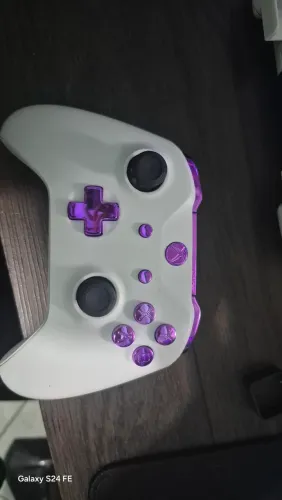 Controle Xbox One S Branco - Custom Purple (Com Bluetooth)