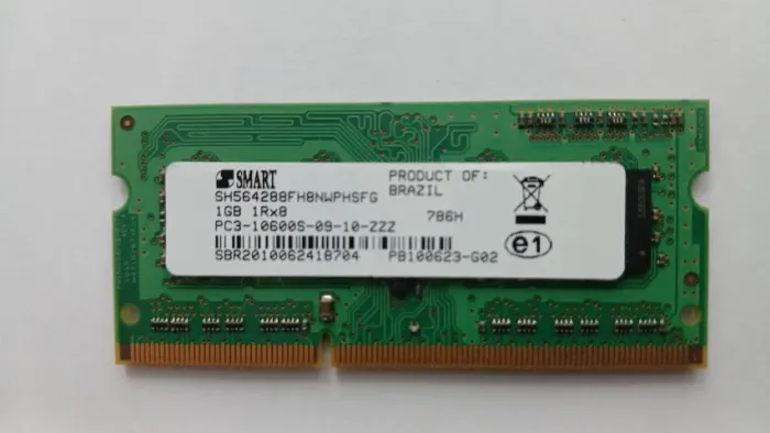 Placa de Memória RAM DDR3 SODIMM 1gb 1333mhz - Notebook