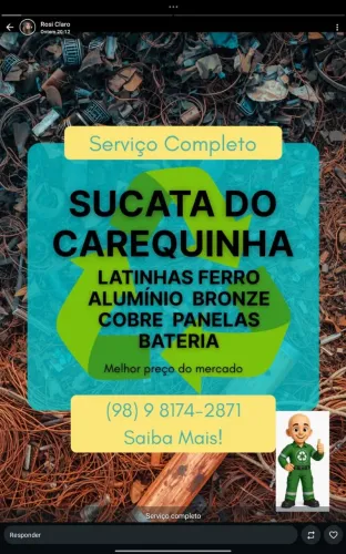 Compra se ferro , cobre e alumínio