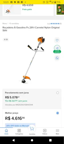 Moto serra e roçadeira lacradas 