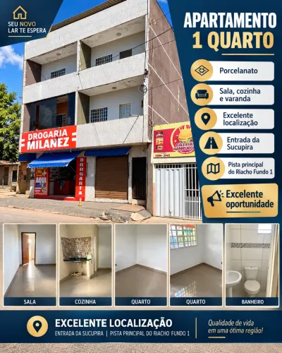 Apartamento de 1 quarto na entrada da Sucupira - Riacho Fundo 1