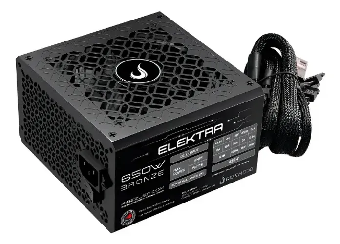 Fonte Rise Mode Elektra 650w Rm-psu-elk-650-b Para Pc Preto