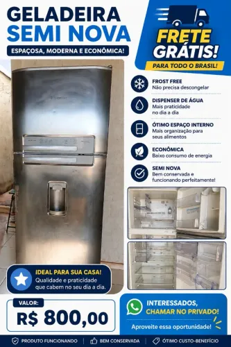 Geladeira semi nova a venda