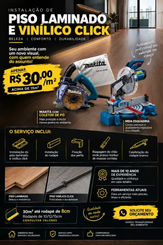 Instalador de piso laminado e vinilico click