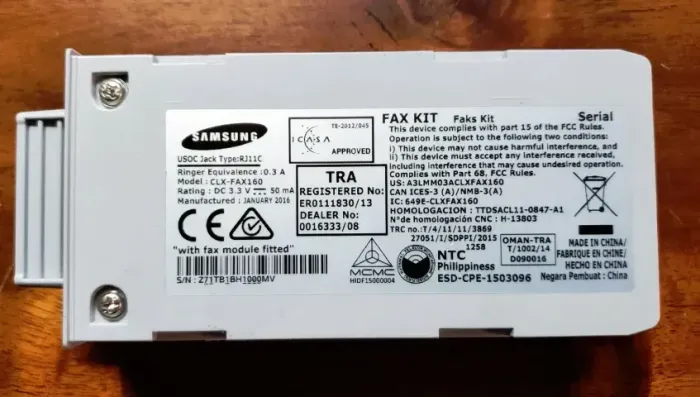 Placa Fax Samsung Clx-fax160-original scx 8128 scx 9251 scx9201