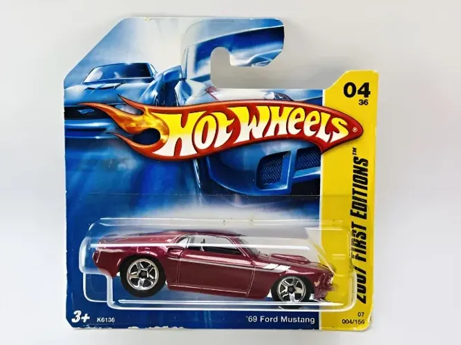 Miniatura '69 Ford Mustang Hot Wheels 1/64 Vermelho