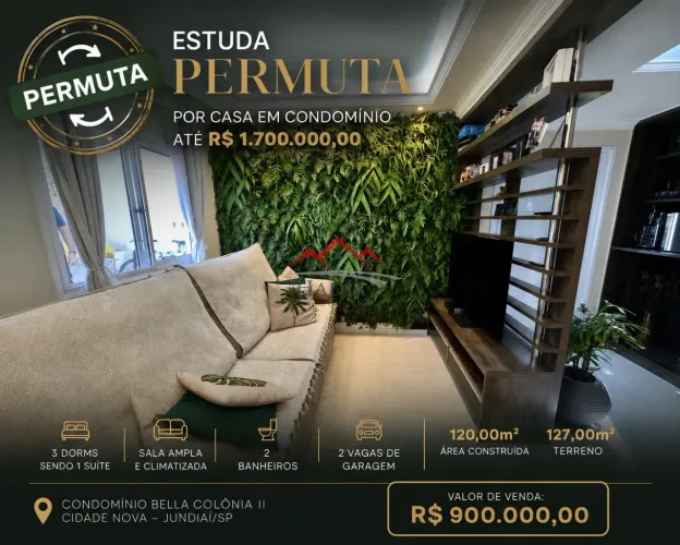 Casa a venda no condomínio Bella Colônia II, Jundiaí SP