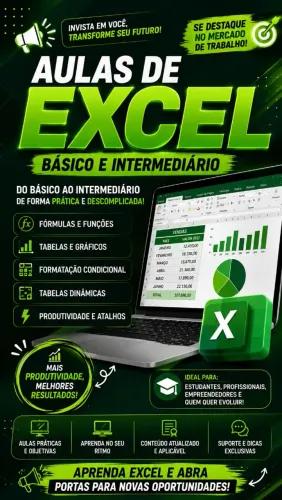 Aulas de Excel basico e intermediário