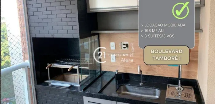 Apartamento com 3 dormitórios para alugar, 168 m² por R$ 20.440,00/mês - Centro Empresaria
