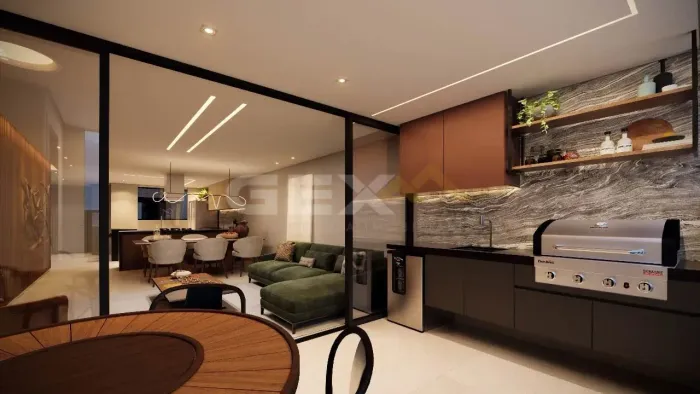 Apartamento à venda em construção no Centro, 3 quartos sendo 1 suíte com closet.