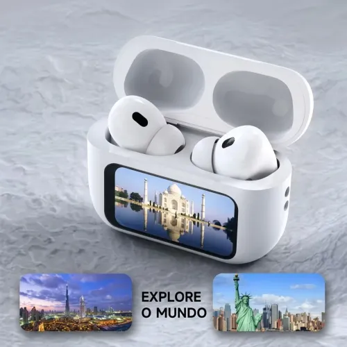 FONE DE OUVIDO BLUETOOTH A9 PRO | DISPLAY TOUCH + REDUÇÃO DE RUÍDO