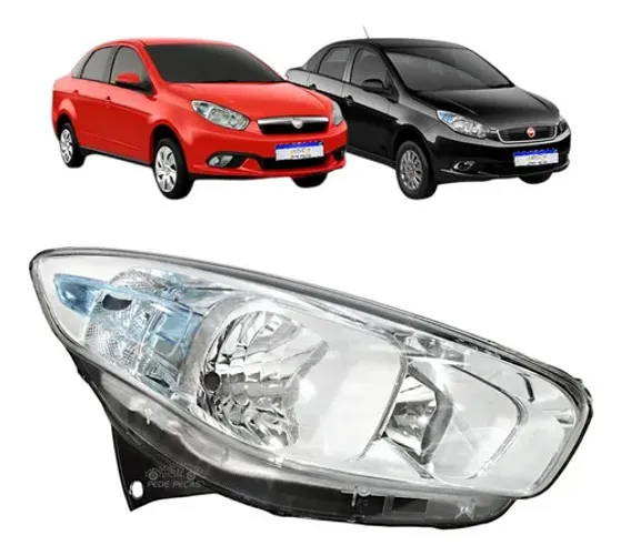Farol Fiat Grand Siena 2012 2013 2014 A 2021 Cromado Direito Direito/passageiro