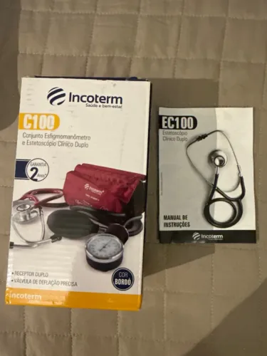Conjunto Esfigmomanômetro e Estetoscópio Clínico Duplo Incoterm C100