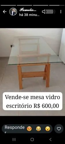 Vendo mesa de vidro