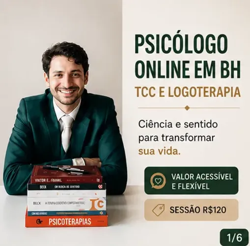 Psicólogo Online em BH | TCC e Logoterapia | Valor Acessível e Flexível | Sessão R$120