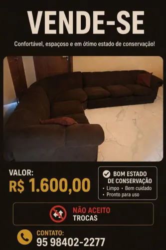 Sofá de 6 lugares, bem conservado