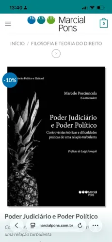 Livro poder judiciário e poder político de Marcelo porciúncula