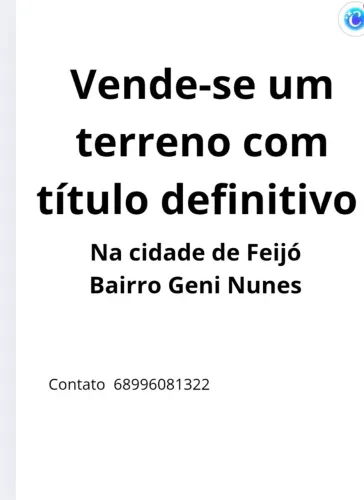 Vende-se um terreno com título definitivo 