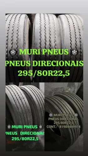PNEUS 295/80R22,5 PNEU 295/80R22,5 USADOS MEIA VIDA SEMINOVOS PNEUS USADOS.