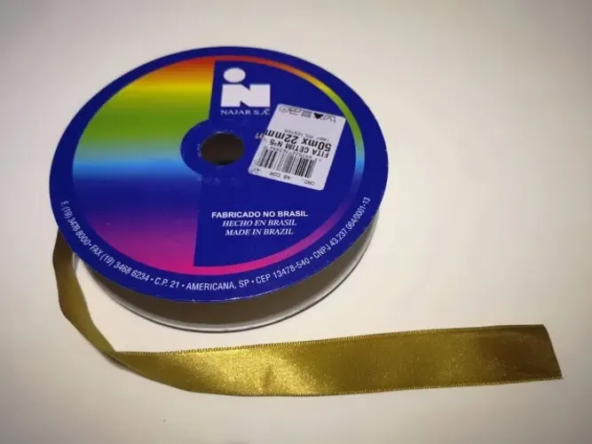 Fita Cetim 22mmx50m - N. 5 - Cor 47 Dourado