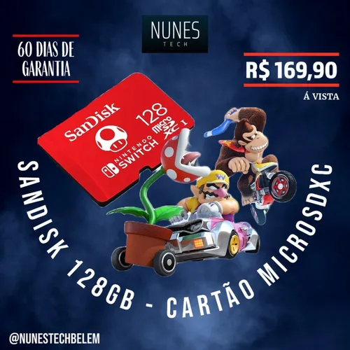 Nintendo Switch - Cartão com 128GB armazenamento