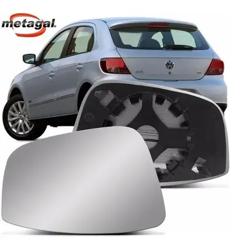 Lente Retrovisor Volkswagen Gol G5 2009 à 2013 - L Esquerdo - Lente C/ Placa - Metagal
