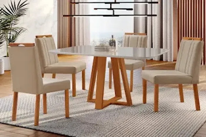Mesa com 4 cadeiras Ruhna