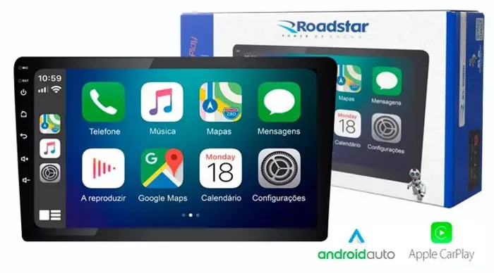 Multimídia mp5 9 polegadas Roadstar car player e Android auto 