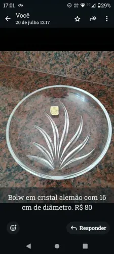 Bowl de cristal alemão 16cm