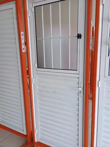 porta social aluminio branco-pagamento na entrega - frete a/c