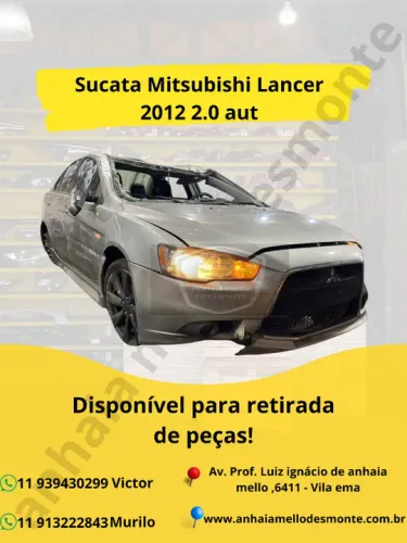 Sucata Mitsubishi Lancer 2012 2.0 aut