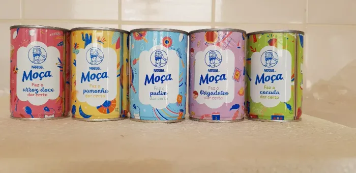 5 Latas Decoradas Leite Moça - Coleção 2023