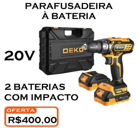 Furadeira sem fio bate ria dupla