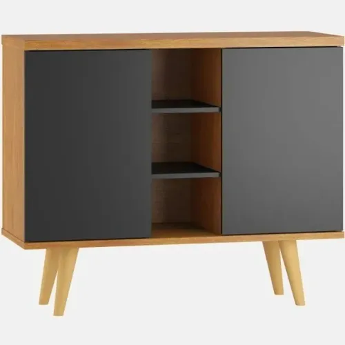 Buffet Infinito 2P Mel.Preto Viero - Frete Grátis Até 12x