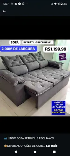 SOFÁS RETRÁTIL E RECLINÁVEL - PGTO NA ENTREGA