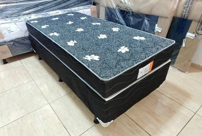 Cama Box Solteiro com Colchão espuma