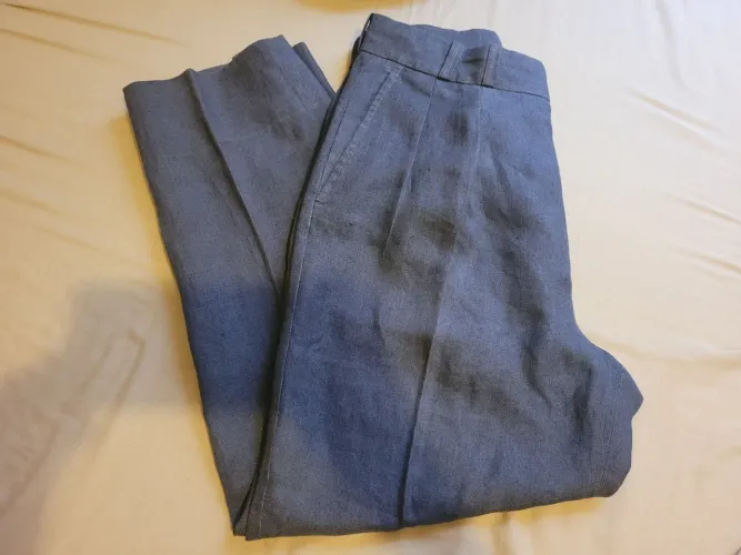 Calça social em linho chumbo
