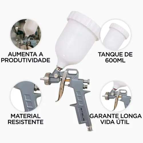 Pistola de Pintura Profissional - 600ml