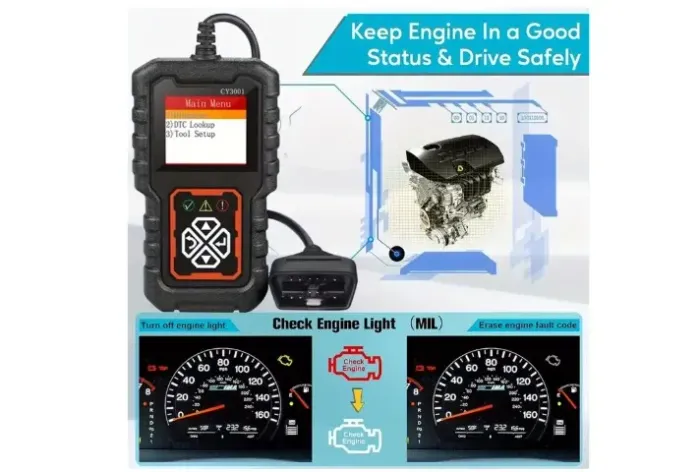 Scanner obd2 do carro  Leitor de código da ferramenta de diagnóstico cy3001B  COD-AP201  
