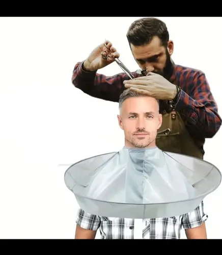 Capa para cortar cabelo estilo guarda-chuva