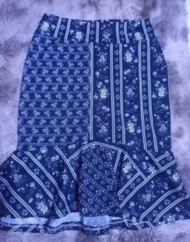 Saia  Estampada Azul