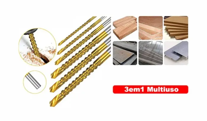 Broca de Cobalto, Ranhura Espiral Serrilhada 3em1 -06pcs 